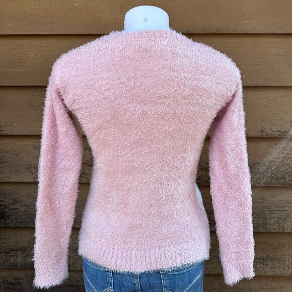 Epic Threads Pink Fuzzy Knit Sweater With Unicorn Design - Picture 4 of 10